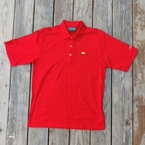 Vintage Masters Collection Pima Cotton Polo Shirt M Red 60s Two Ply Logo Golf